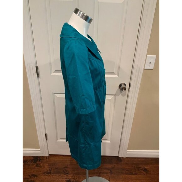 Tulle Anthropologie Teal Blue Oversized Collar Jacket, Size M - Picture 3 of 6